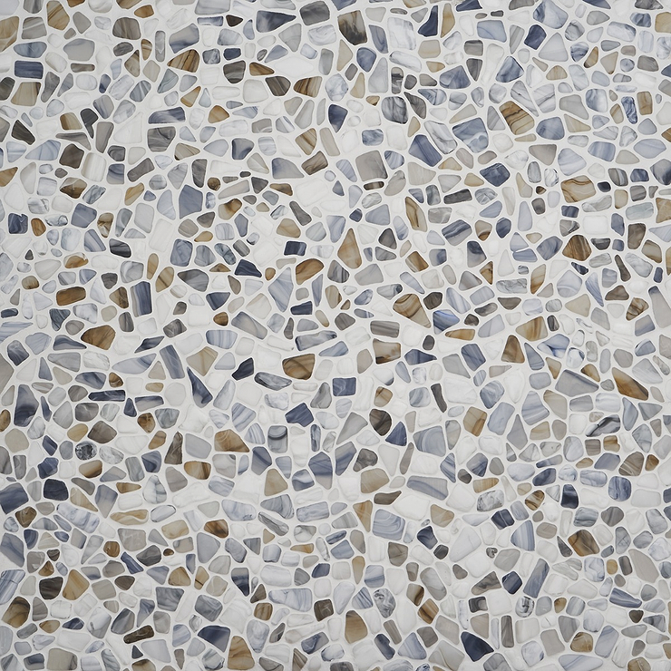 Riverglass Beige Frosted Glass Mosaic Tile