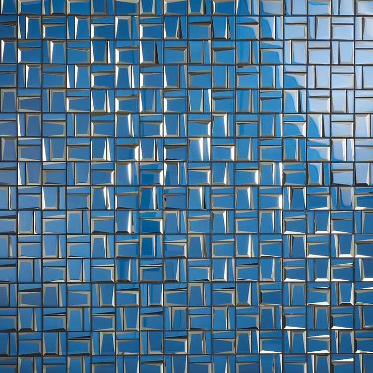 Rumi French Blue 2x3 Polished Mirrored Glass Mosaic Tile