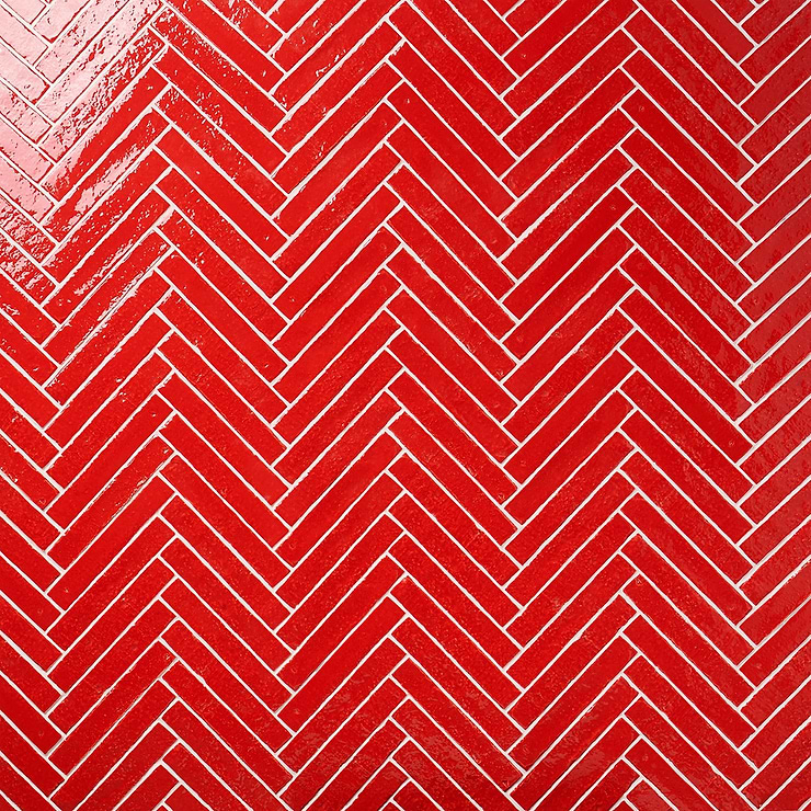 Wabi Sabi Crimson Red 1.5x9 Glossy Ceramic Tile