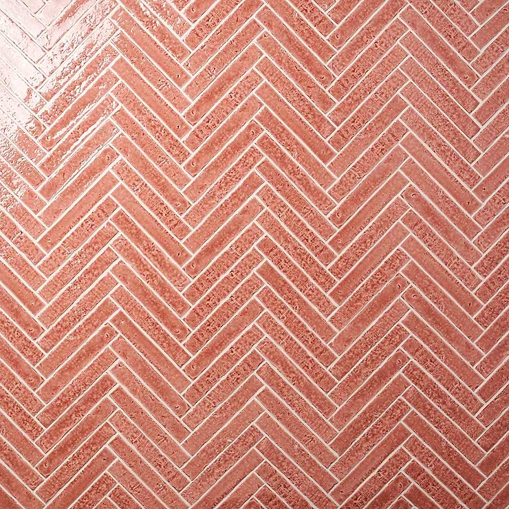 Wabi Sabi Coralito Terracotta Pink 1.5x9 Crackled Glossy Ceramic Tile