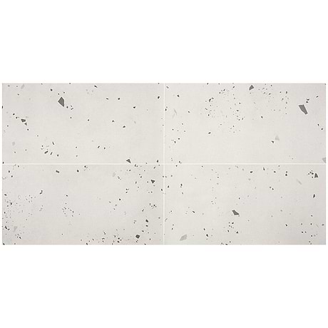 Kobe Cement Ice White 24x48 Terrazzo Look Matte Porcelain Tile