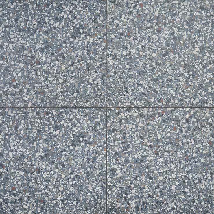 Kobe Flakes Ocean Blue 24x24 Terrazzo Look Matte Porcelain Tile