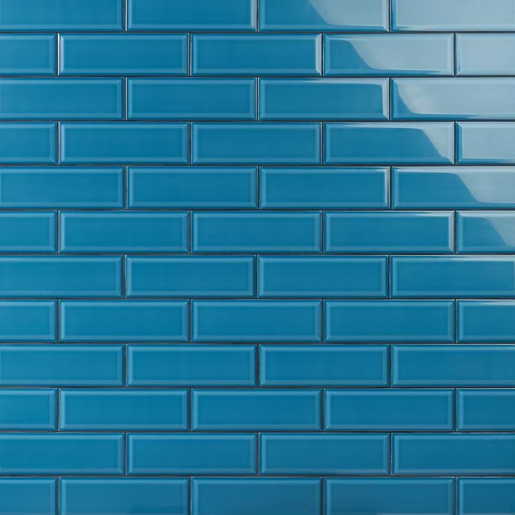 Rise Marine Blue 4x12 Beveled Glossy Ceramic Subway Tile