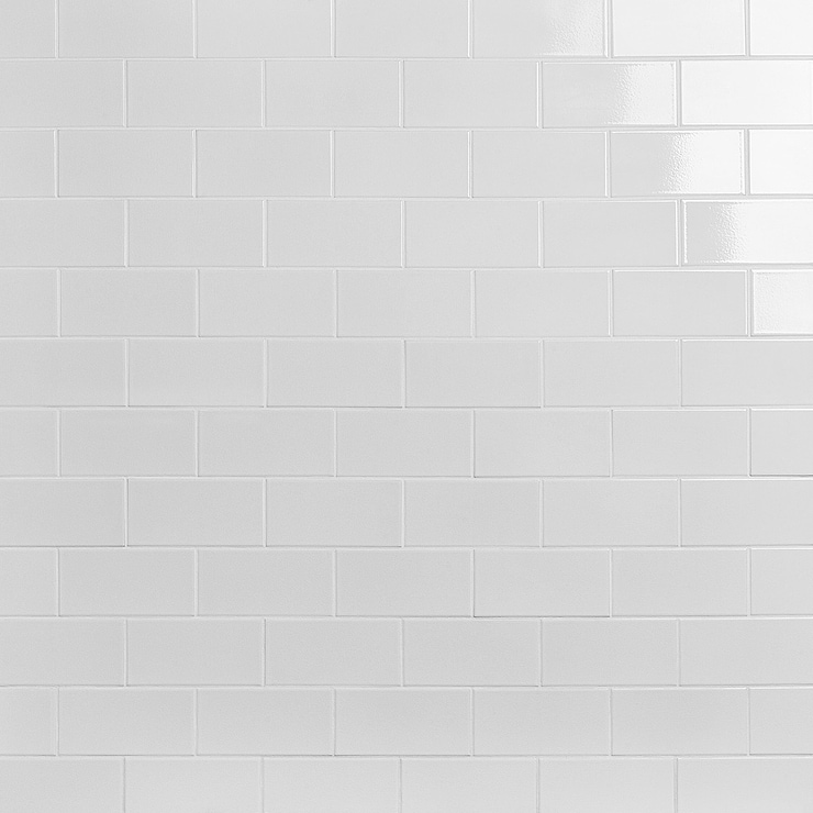 Seaside Cotton White 4x8 Crackled Glossy Ceramic Tile