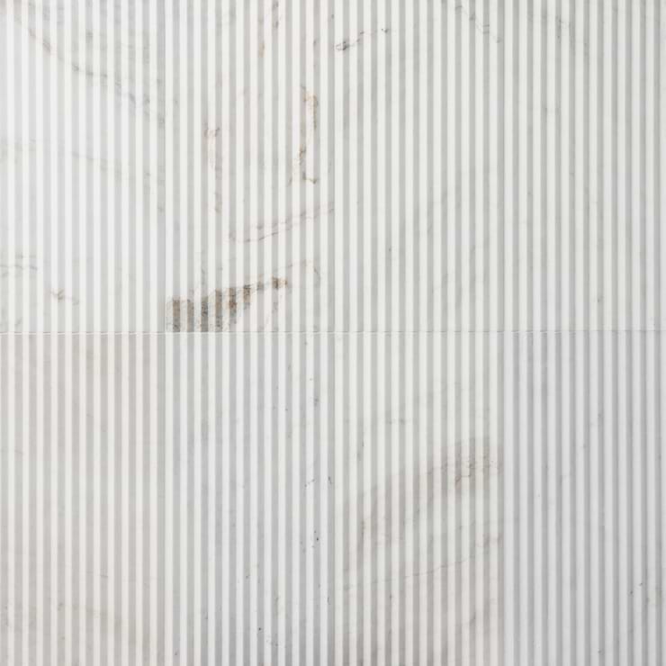 Stonework Peak Alaska White 12x24 3D Satin Marble Tile