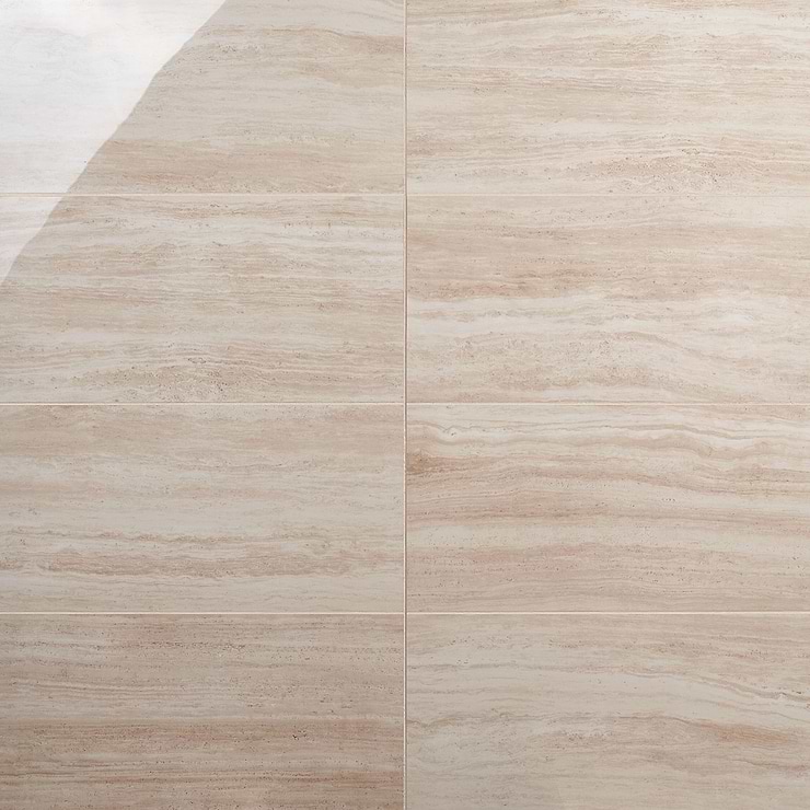 Nashville Beige 12x24 Travertine Look Polished Porcelain Tile