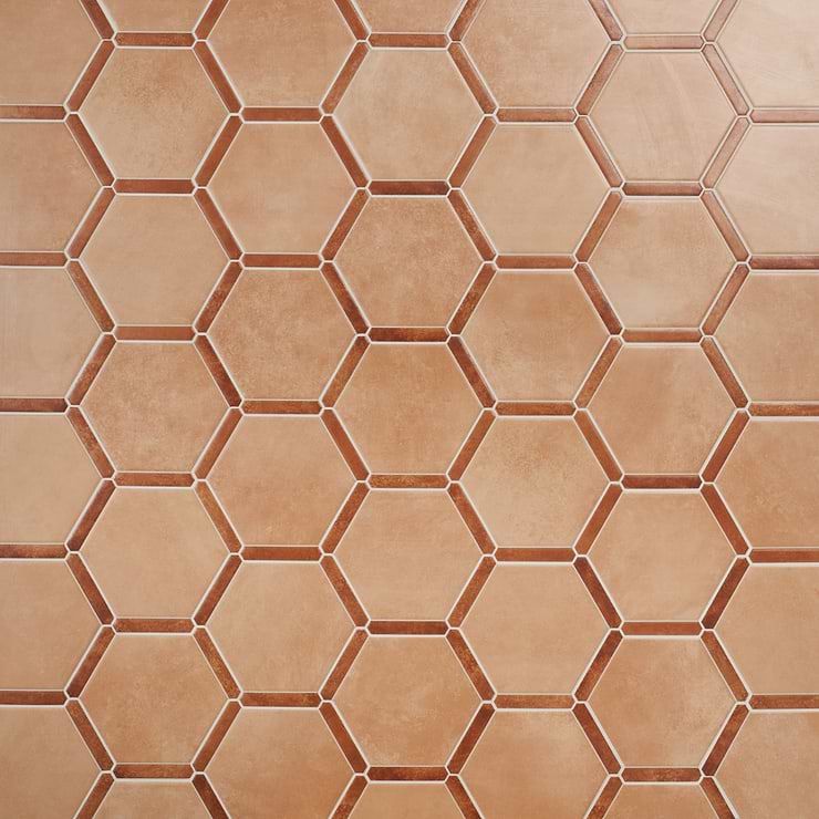 Sagon Terracotta Light 9" Hexagon Matte Porcelain Tile