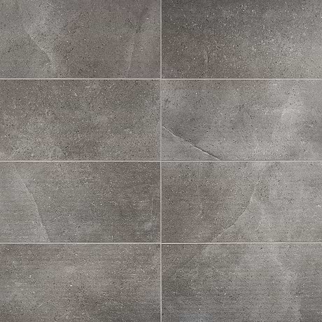 New Rock Fossil Dark Gray 12x24 Chiseled Limestone Look Matte Porcelain Tile 