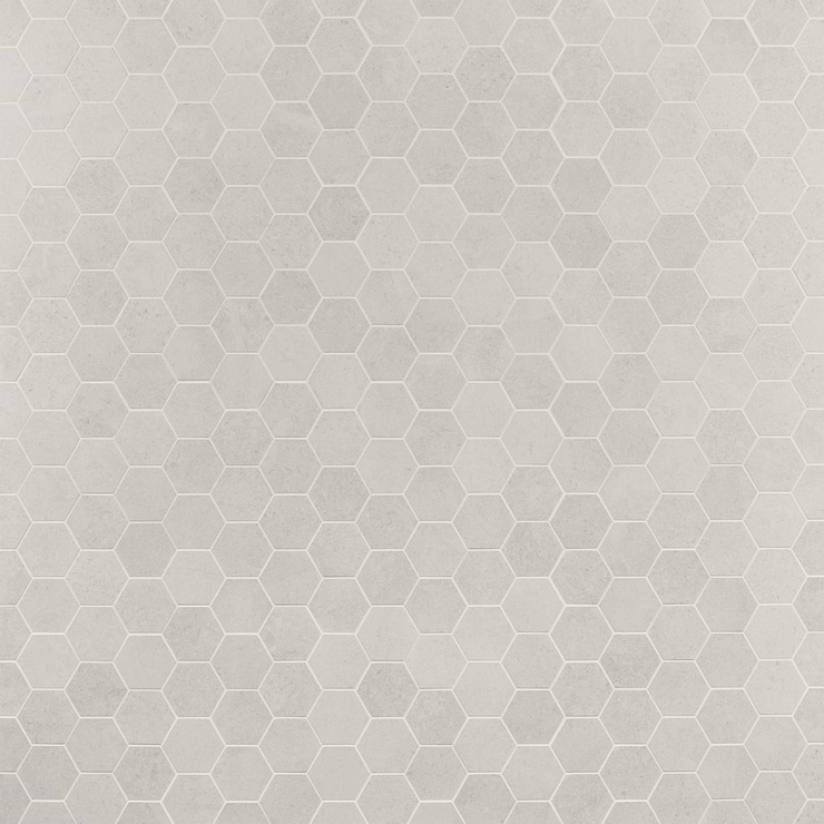 New Rock Perla White 3" Hex Limestone Look Matte Porcelain Mosaic Tile