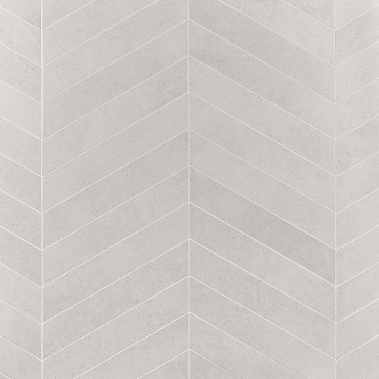 New Rock Perla White 4x21 Chevron Limestone Look Matte Porcelain Tile