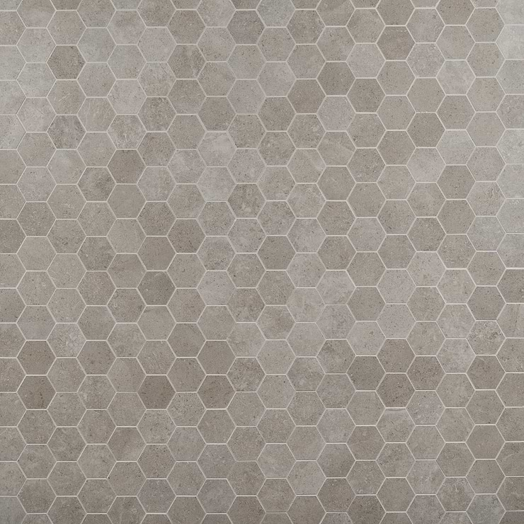 New Rock Tortora Beige 3" Hex Limestone Look Matte Porcelain Mosaic Tile