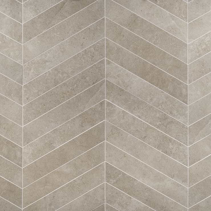 New Rock Tortora Beige 4x21 Chevron Limestone Look Matte Porcelain Tile