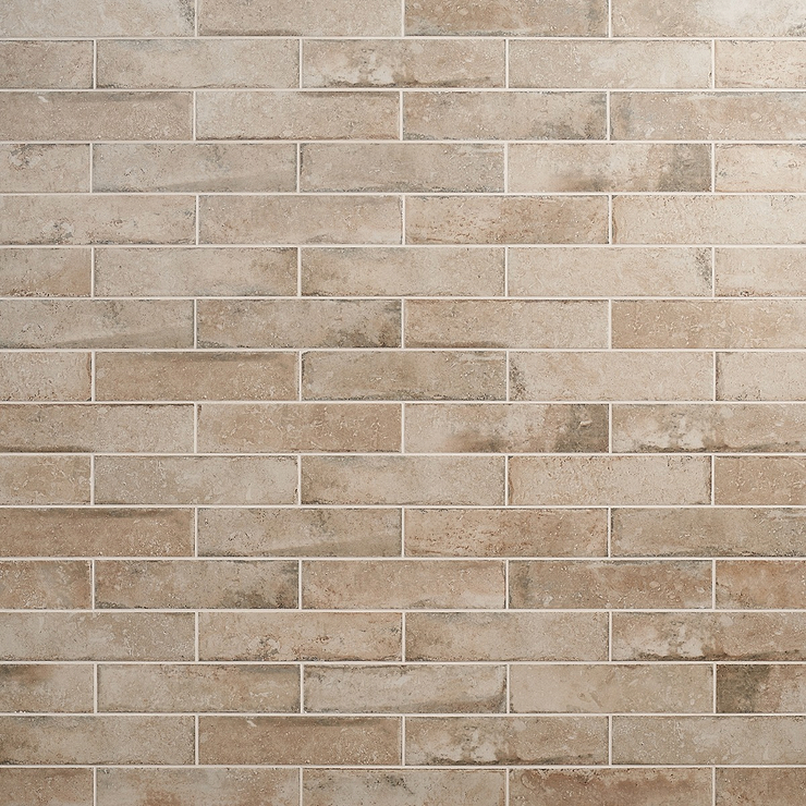 Seville Delfi Dark Beige 3x12 Travertine Look Matte Porcelain Tile