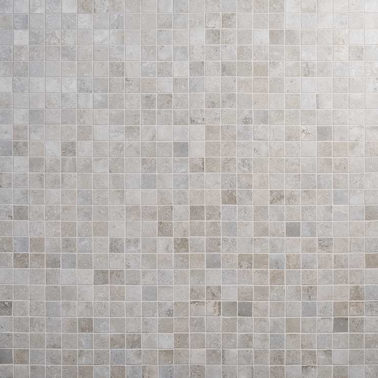 Seville Efeso Gray 2x2 Travertine Look Matte Porcelain Mosaic Tile