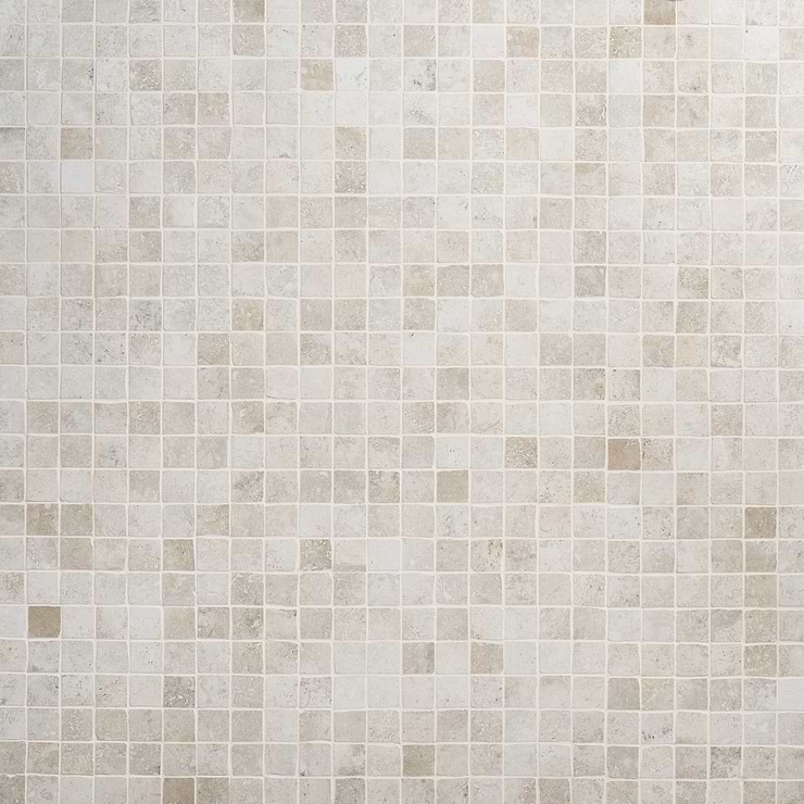 Seville Olimpia White 2x2 Travertine Look Matte Porcelain Mosaic Tile