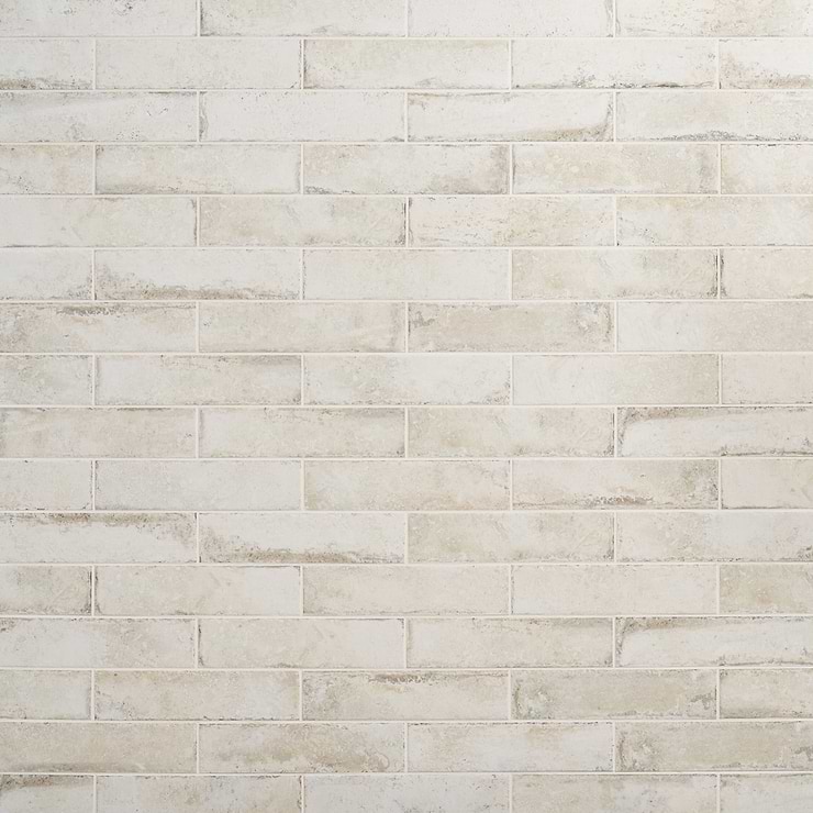 Seville Olimpia White 3x12 Travertine Look Matte Porcelain Tile
