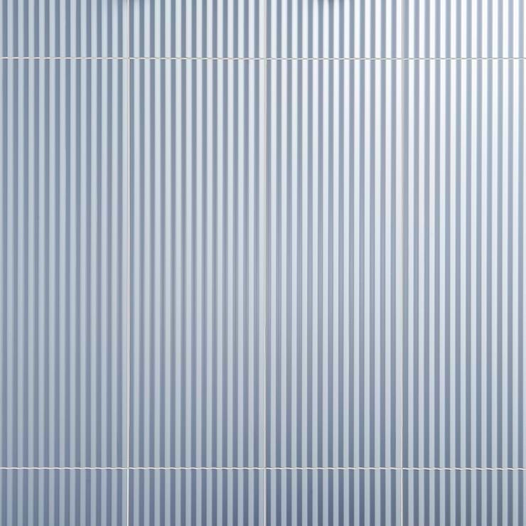 Mod Denim Blue 12x36 3D Fluted Matte Ceramic Tile 