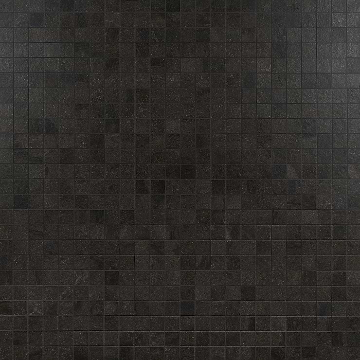 Acadia Charcoal Black 2x2 Limestone Look Matte Porcelain Mosaic Tile