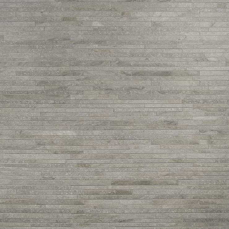 Acadia Thin Strip Slate Gray Quartz Look Matte Porcelain Mosaic Tile