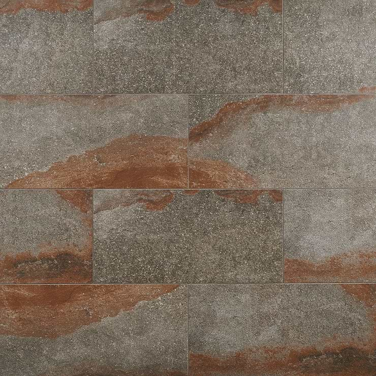 Acadia Iron Gray 12x24 Slate Look Matte Porcelain Tile