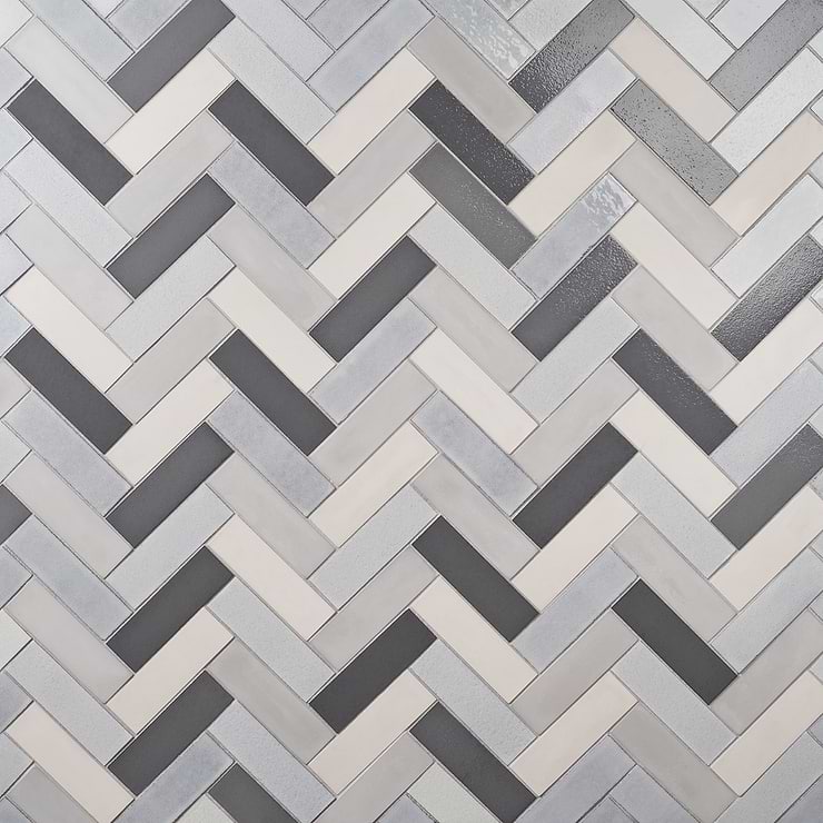 Color One Cloud Blend 2x8 Cement and Lava Stone Tiles