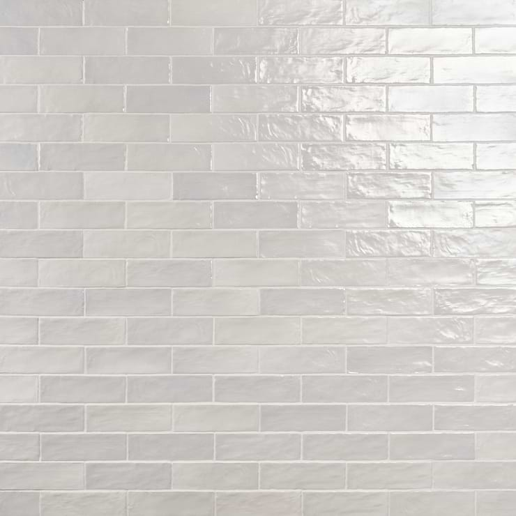 Montauk Gin White 2x8 Mixed Finish Ceramic Subway Tile