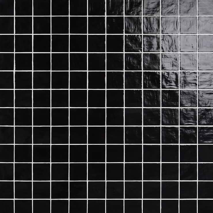 Montauk Jet Black 4x4 Mixed Finish Ceramic Tile