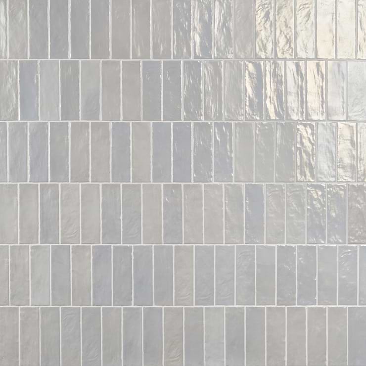 Montauk Sky Blue 2x8 Mixed Finish Ceramic Subway Tile