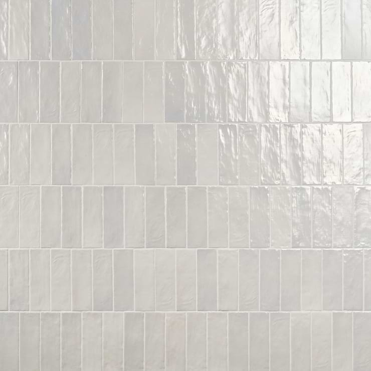 Montauk Gin White 2x8 Mixed Finish Ceramic Subway Tile