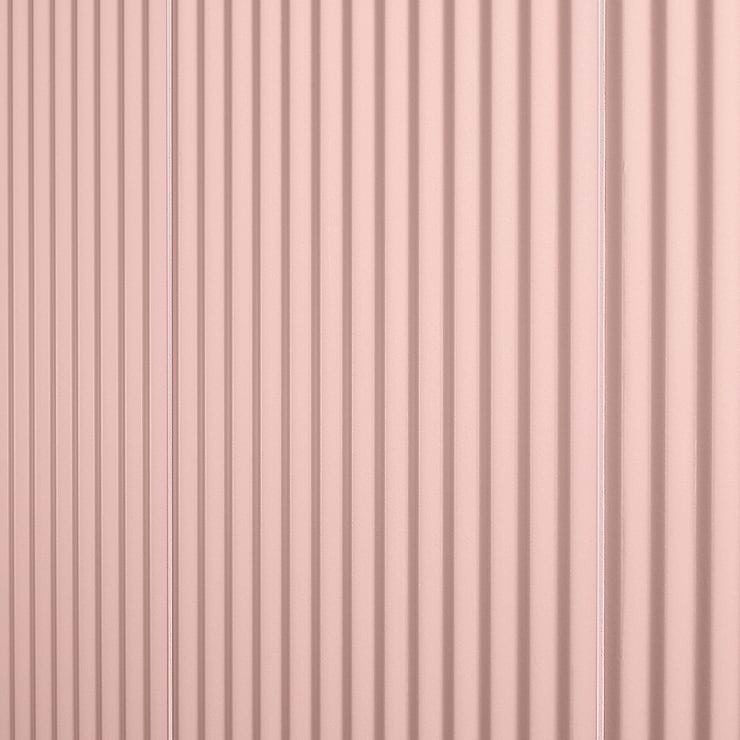 Mod Blush Pink 12x36 3D Fluted Matte Ceramic Tile 