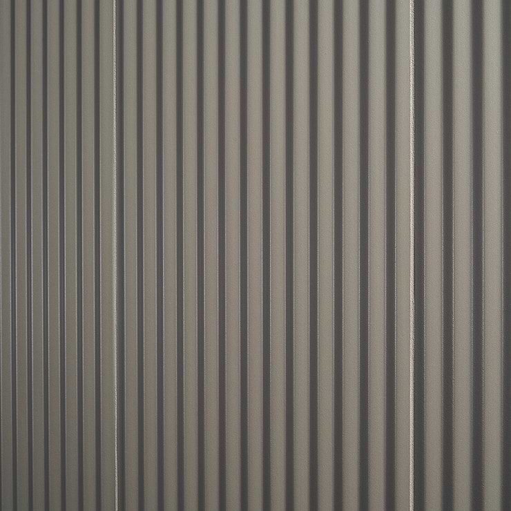 Mod Smoke Gray 12x36 3D Fluted Matte Ceramic Tile 