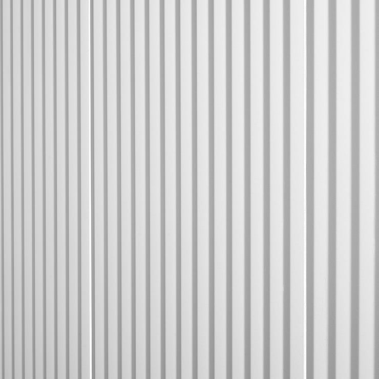 Mod White 12x36 3D Fluted Matte Ceramic Tile 