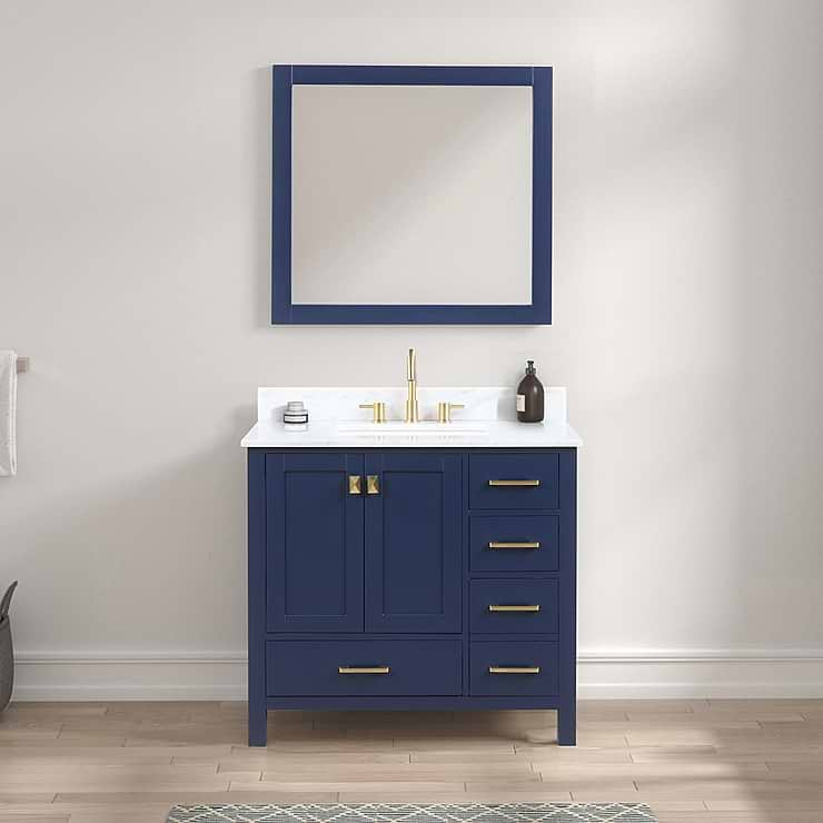 Athena 36'' Blue Vanity And Marble Counter