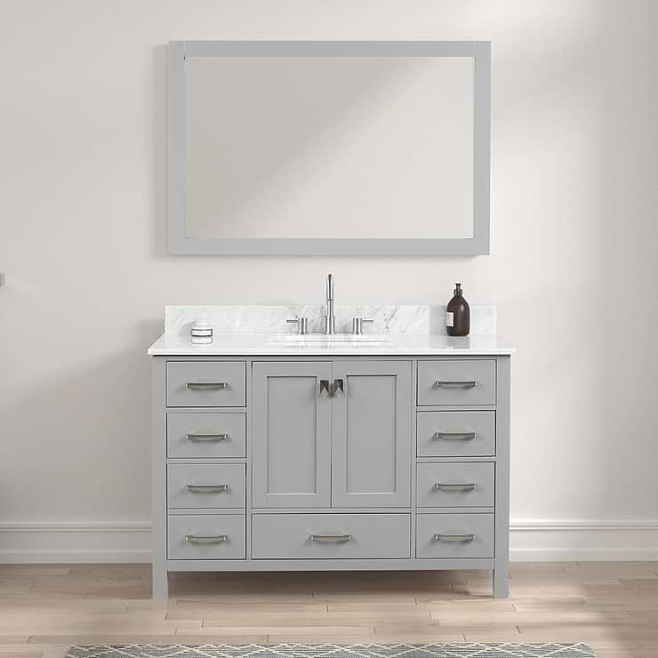 Athena 48'' Gray Vanity And Marble Counter