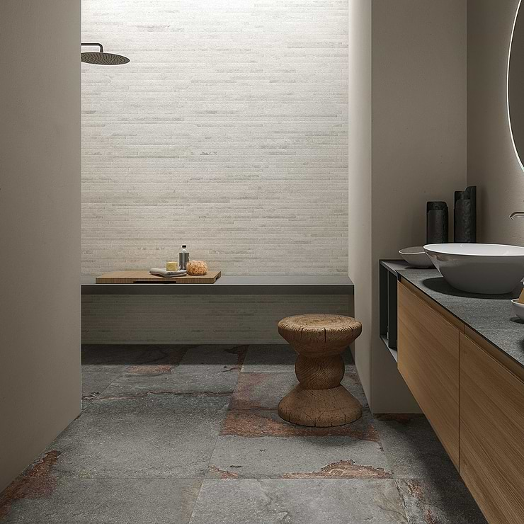 Acadia Iron Gray 24x24 Slate Look Matte Porcelain Tile