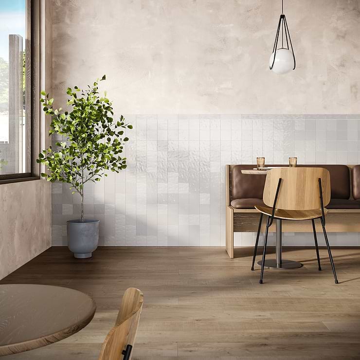 Montauk Gin White 4x4 Mixed Finish Ceramic Tile