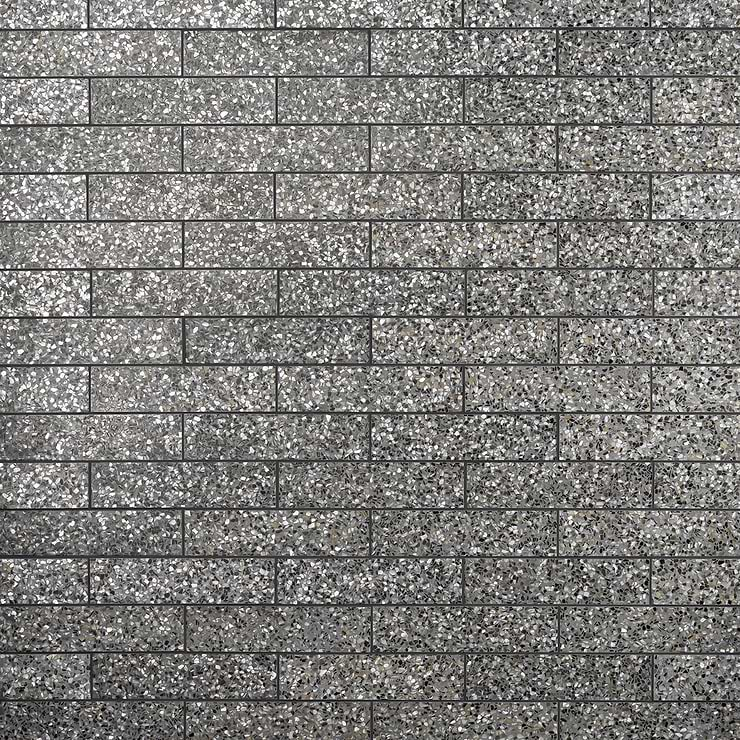 Reef Gray 3x12 Polished Pearl Terrazzo Subway Tile