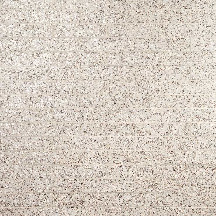 Reef Cream 3x12 Polished Pearl Terrazzo Subway Tile