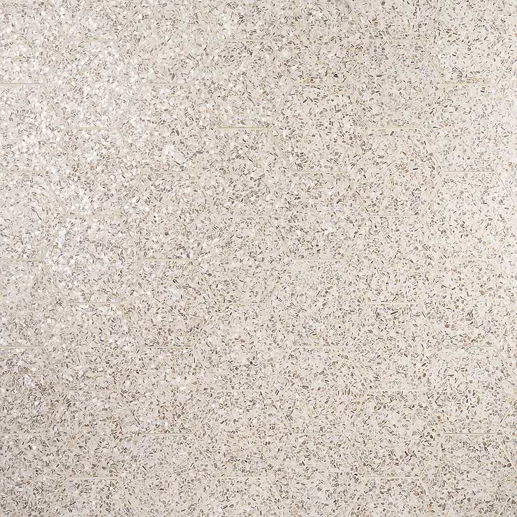 Reef Cream 8" Hexagon Polished Pearl Terrazzo Tile