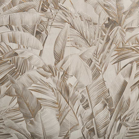 Art Gallery by Paula Purroy Golden Field Ivory Gray and White 24x48 Artisan Decor Matte Porcelain Tile