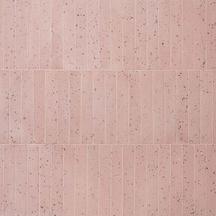 Mancala Blush Pink 3x16 Matte Terrazzo Tile 