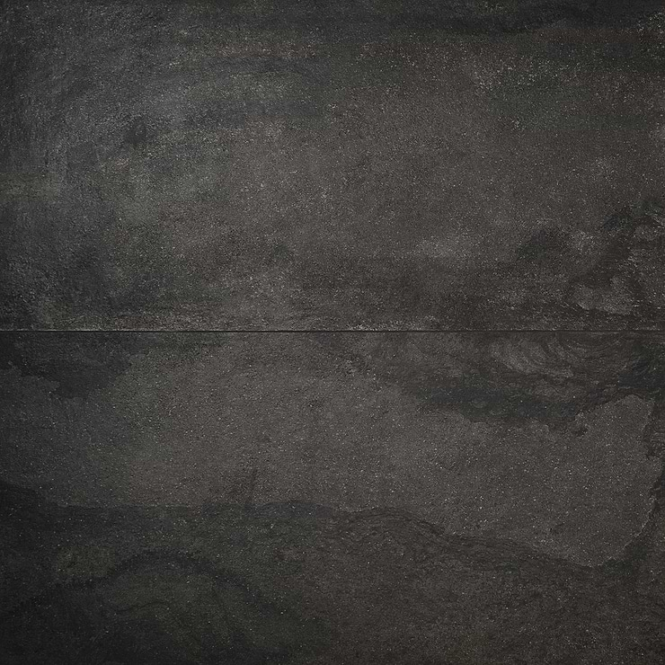 Acadia Charcoal Black 24x48 Limestone Look Matte Porcelain Tile