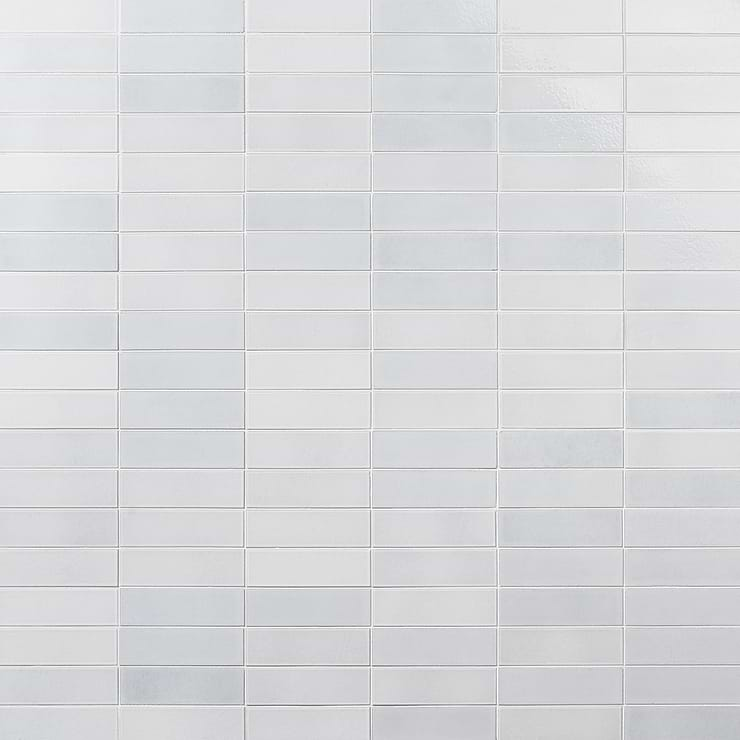 Color One Milk White 2x8 Glossy Lava Stone Tile