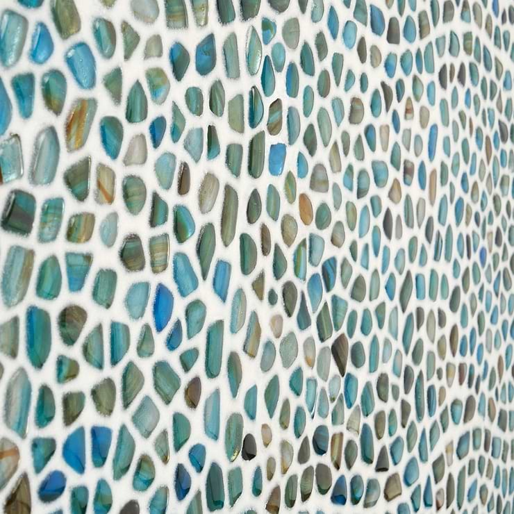 Komorebi Pebble Juneau Spring Multicolor Polished Glass Mosaic Tile