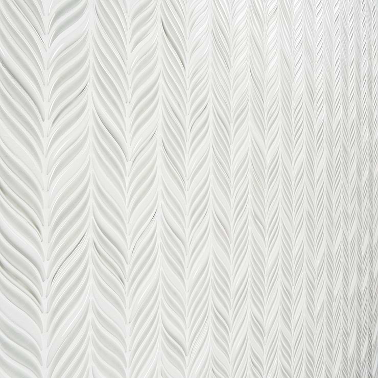 Nabi Alula Tundra Gray Chevron Crackled Glossy Glass Mosaic Tile