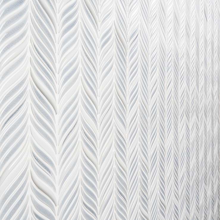Nabi Alula Arctic Blue Chevron Crackled Glossy Glass Mosaic Tile
