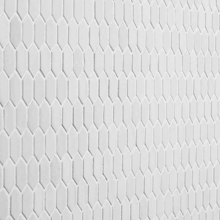Flicker Rain White 1/4" x 1" Polished Glass Mosaic Tile