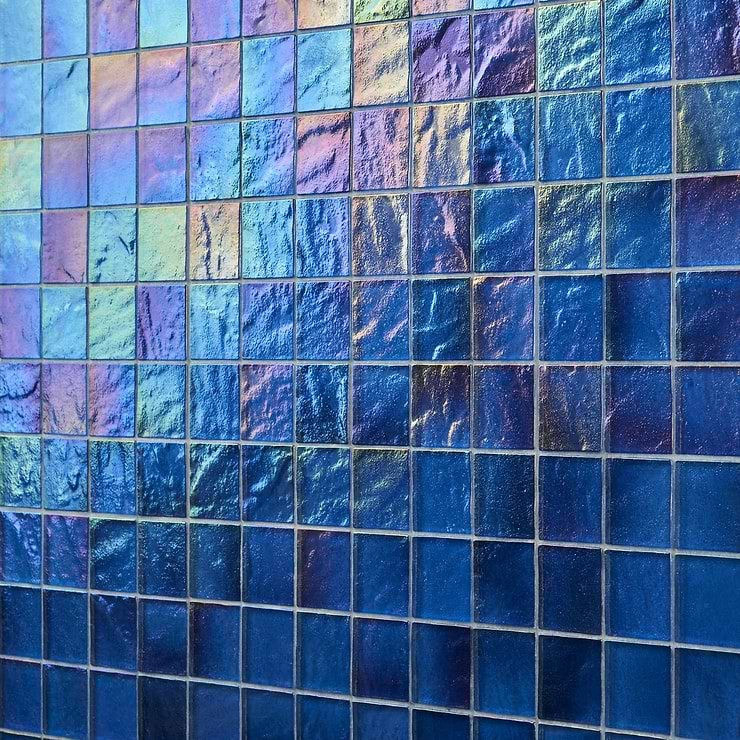 Splash Lagoon Blue 2x2 Polished Glass Mosaic Tile