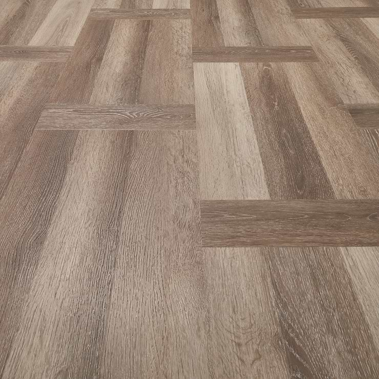 Stacy Garcia Fleetwood Parquet Mocha Rigid Core Click 12x24 Luxury Vinyl Tile