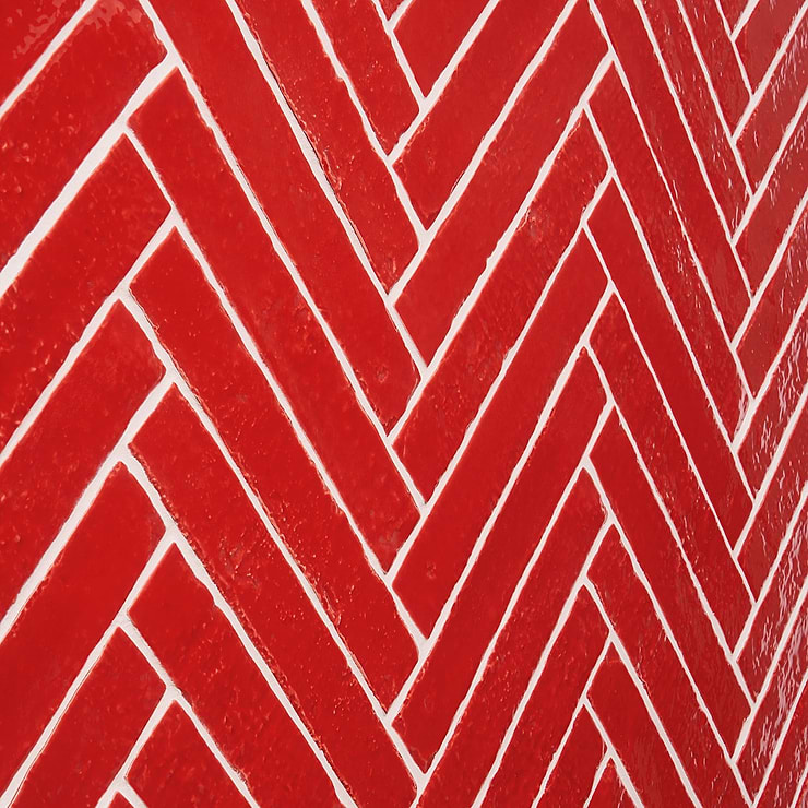 Wabi Sabi Crimson Red 1.5x9 Glossy Ceramic Tile